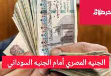 أوراق نقدية من الجنيه المصري في يد، مع عنوان "الجنيه المصري أمام الجنيه السوداني"، يعكس موضوع أسعار الصرف أو الاقتصاد.